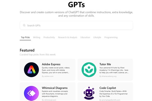 You Can Now Try Custom GPTs via ChatGPT for Free
