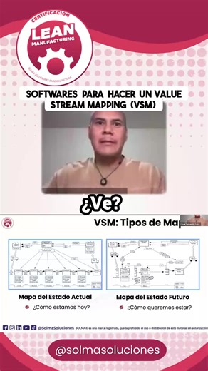 🗺️ La herramienta no es lo importante. El análisis sí. Muchos preguntan: 👉 ¿con qué software se hace un Value Stream Mapping? La respuesta es simple: Lucidchart, Visio, Minitab Workspace… cualquiera funciona. 🧠 Lo clave no es el software, es saber mapear la cadena de valor, identificar desperdicios y medir el lead time real. La herramienta dibuja. El criterio lo pones tú. Eso es Lean Manufacturing bien aplicado. ⏰ INICIA – 5 DE FEBRERO ⚠️ ÚLTIMOS LUGARES DISPONIBLES 💻 Online en vivo por Zoom