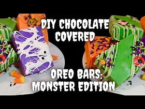 DIY Halloween Chocolate Covered Oreo Bars!