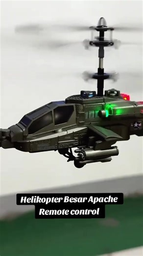 Helikopter Besar Apache Remote control dengan giroskop dan lampu LED 2.4ghz 3.5channel mainan RC Pesawat terbang stabil #promo #mainanhelikopter #lewatberanda #fyp
