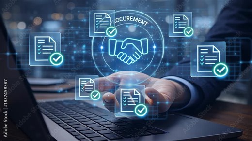 AI power smart technology procurement process management automation with contract approval and document handling for efficient business operations and improved control