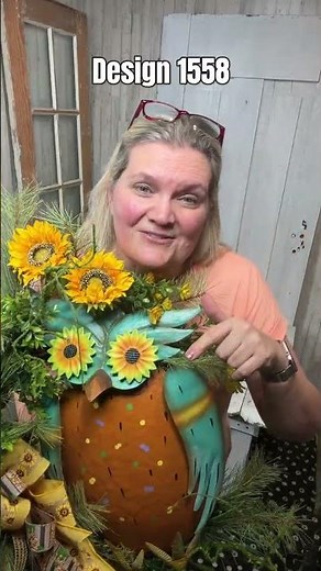 DIY Sunflower Owl Wreath Tutorial | Whimsical Fall Front Door Decor | Design 1558