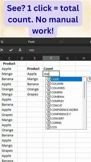 Count IF in Excel in 15 Seconds | Smart Trick You Must Know! #excel #exceltricks #shorts #shortsfeed