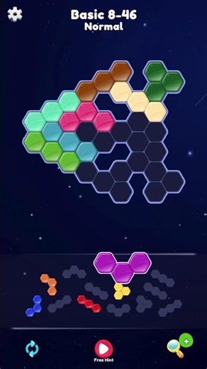 BLOCK HEXA PUZZLE Normal Basic 8-46 #games #gaming #gameplay