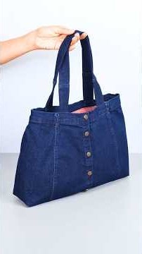 How to Make Tote Bag From Old Jeans Easily | Upcycling Idea | Miarti