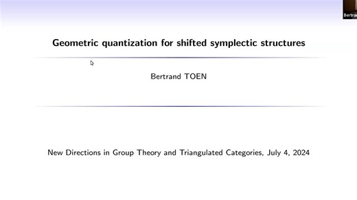 Bertrand Toën - Geometric quantization for shifted symplectic structures