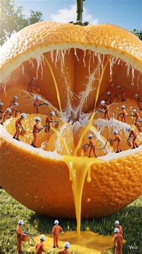 Giant Orange 🍊 | Truck Se Bada Santara! 😱 Tiny Workers Ka Incredible Kaam | 4K Cinematic