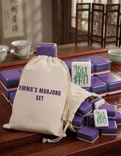 American Mahjong Game Set, 160 Purple Tiles, Drawstring Bag, Mahjong Sets With Custom Carrying Bag and Mahjong Tile Set - Etsy