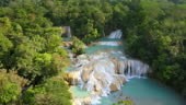 Aerial view of Agua Azul Waterfalls in Chiapas Mexico