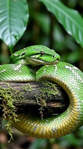 Green python in the forest