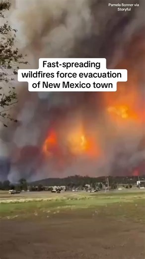 22K views · 432 reactions | Two wildfires have killed at least one person and forced thousands to evacuate their homes in southern New Mexico, with strong winds forcing the larger of the two into the mountain village of Ruidoso, where people fled with little notice. https://cbsn.ws/3XpKUIx | CBS News | Facebook