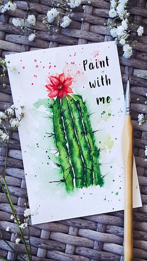 🌵 Cactus Bloom in the Summer Heat! ☀️🌸 🎨 Want to paint this with me? Full-length step-by-step tutorial available for subscribers! Even in the driest season, something beautiful can grow. This little cactus is a reminder that you’re stronger than you think, and even under pressure, you can still bloom. 🛒 Supplies I used (all linked in my Amazon storefront, link in profile): • Meeden 96-color watercolor set • 100% cotton watercolor paper by Feitake • Round brush by Princeton 🌿 “The wilderness