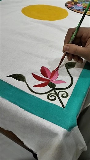 hand-painted table runner ✨#shortfeed