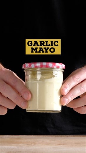 The EASIEST way to make Garlic Mayonnaise Here’s the recipe - Garlic Mayonnaise - 1 - Free Range Egg 180ml (200g) - Olive Oil (NOT Extra Virgin Olive Oil) 1 ½ tsp (15ml) - White Vinegar or Lemon Juice 1 tsp (10g) - Dijon Mustard 1 - Clove Garlic Seasoning To Taste Method - Place the base mayonnaise ingredients into a tall jar or container. Blend with an immersion blender until a thick emulsion has formed (mayonnaise). Check seasoning, adjust if necessary and store in the fridge for up to 5 days 