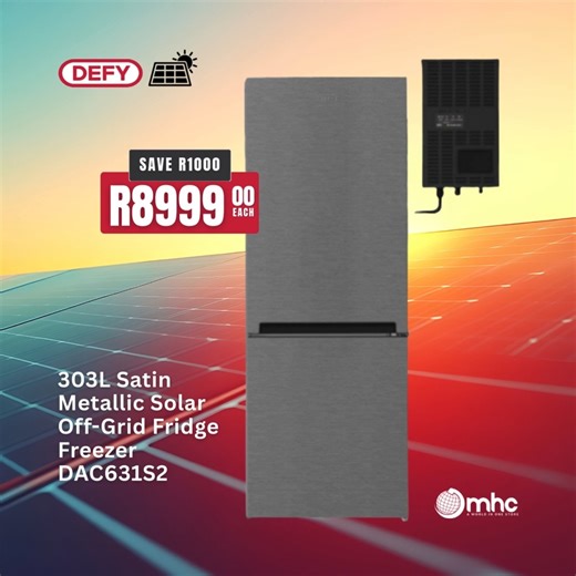 Go off-grid without compromising on convenience. Defy’s solar-powered appliances deliver reliable cooling and freezing using clean, sustainable energy. Perfect for modern living, remote spaces, or anyone ready to embrace smart, eco-friendly solutions. For further enquiries, click here: https://linktr.ee/MHCWorld Offers are valid while stocks last. T&Cs apply. (E&OE) #Defy #SolarPower #SustainableLiving #HomeAppliances | MHC World