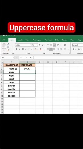 Uppercase formula in excel #excelformula #exceltipsandtricks