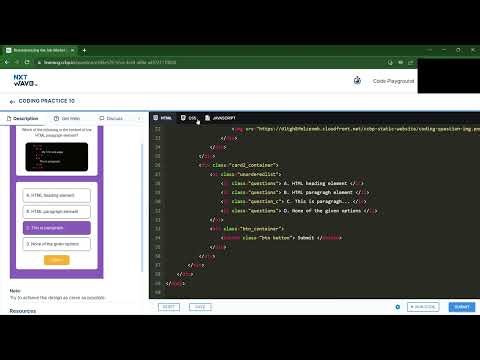 Quiz Question Page | Bootstrap | Coding Practice 10 | NxtWave | ccbp 4.o