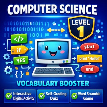 Computer Science Basics Vocabulary Booster with Quiz & Reading Activity