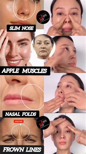 04 Facial Yoga Moves to Improve Nasolabial Folds, Frown Lines & Lift Apple Muscles 😱 #yoga #shorts