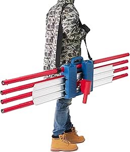 48" x 8" Bull Float - Aluminum Magnesium Concrete Finishing Tool, Round End with 4 x 71" Handles (24FT) & Adjustable Bracket, Includes Carrying Plastic Tool Box