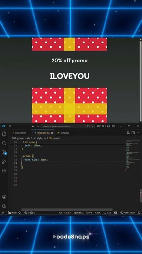 CSS Christmas Present Animation 🎁 | Open Gift on Hover #shorts