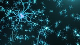 Animation neurons in the brain.Synapse and Neuron cells sending...