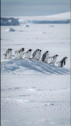 Penguin Walking on Ice #Shorts #Penguin #Nature #Cinematic #ShortVideo