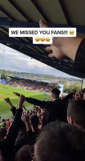 Incredible support from the stags!! 😎💙💛 #fyp #mansfield #UnfoldChallenge #mansfieldtownfc #bradfordfc #clough #soccer #football #uk #league2 #efl