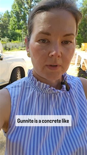 Gunnite pool is what we call them, but often times gunnite gets confused with plaster. People will say "i need to yet my gunnite redone" when its really the plaster. Of course its no big deal and I know what people mean when they say this, but since we have a pool being installed on a job site, it seemed like a good time to show what gunnite really is. And now you know! | Catherine Arensberg