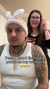 Period blood face mask prank on my husband | Izzyandlooney
