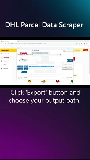 DHL Parcel Data Scraper | Extract Orders Tracking Links, Delivery Status, and Date & Time easily!