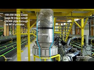 Formator - MariMatic's unique, patented technology combines large waste bags and small pipe