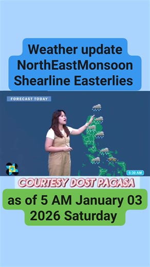 PAGASA Weather forecast update today January 03 2026 Saturday #NorthEastMonsson #shearline #easterlies #LocalizedThunderstorm #besafe 🎥 DOST-PAGASA | Mindoro weather update