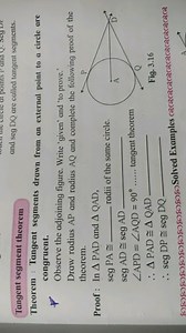 Tangent segment theorem and \operatorname { seg } \mathrm { DQ ... | Filo