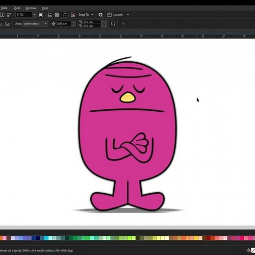 Mr. Stubborn | The Mr. Men Show| Drawing | Coreldraw #shorts #drawing