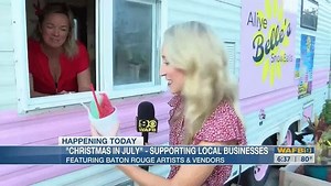 Soooo Cali Hubbard WAFB got her very first snowball while on live TV this morning. 😍 You are officially a Louisianaian now. ⚜️🍨 MORE >>> https://bit.ly/3aYOkw8 | WAFB Channel 9