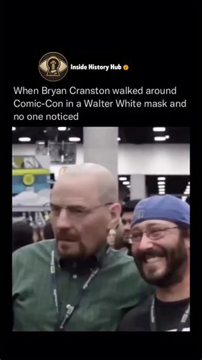 Inside History Hub | 🎭😈🧪 Bryan Cranston pranked San Diego Comic-Con fans wearing a hyper-real Walter White mask. He wandered halls unnoticed as people snapped... | Instagram