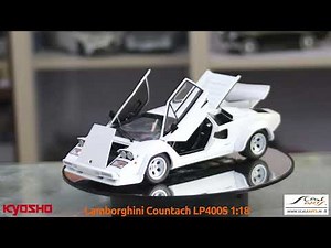Lamborghini Countach LP400S White | 1:18 Kyosho Premium Diecast | 360° Turntable Showcase