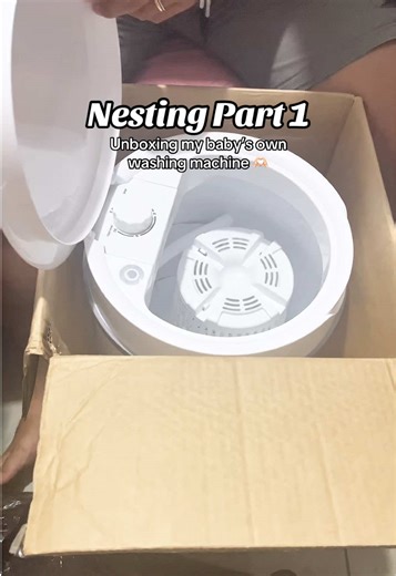 Unboxing my baby’s washing machine! 🫶🏻 Since delicate talaga ang skin ng mga babies specially newborns we decided to buy his own washing machine. It’s very affordable and perfect for you baby’s clothes. #hoodekt #washingmachine #nesting #nestingseries #nestingmommas