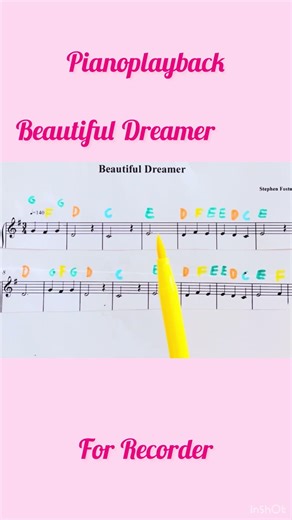 Pianoplayback for recorder Beautiful dreamer