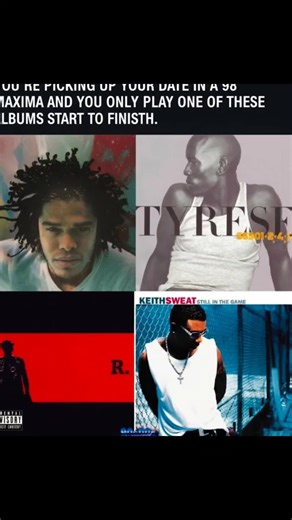 🔥 DATE NIGHT WHIP MUSIC 🔥 You picking up your date in a 98’ Maxima… windows down, city lights, smooth vibe 😮‍💨 But you can only play ONE album start to finish: 🎶 Maxwell – Urban Hang Suite 🎶 Tyrese – Tyrese 🎶 R. Kelly – R. 🎶 Keith Sweat – Still In The Game 👀 Which album you riding with to set the mood?? Drop your pick in the comments ⬇️ #HipHopRaisedMe #RnBClassics #DateNightVibes #98MaximaVibes #RNBPlaylist