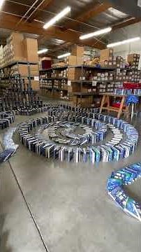 I Toppled 1,000 Books as Dominoes #satisfying #dominoes