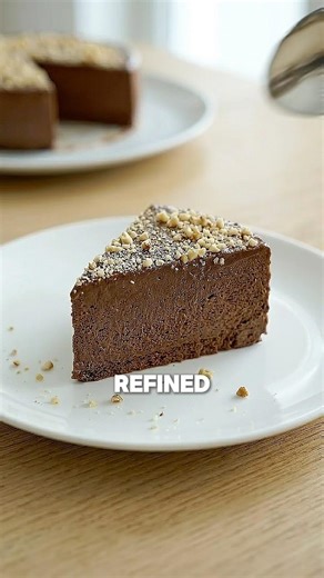 3-Ingredient Banana Chocolate Mousse Cake 🍌🍫 #simple #healthydessert #tasty