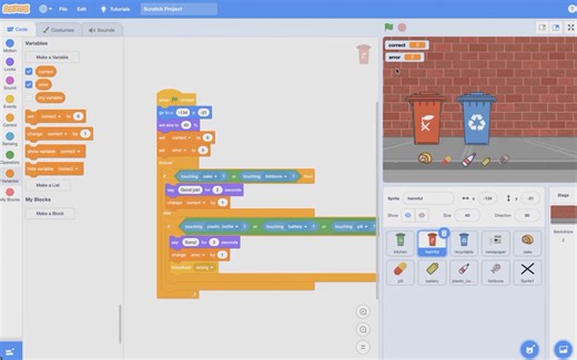 scratch少儿编程-垃圾分类