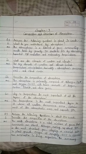 Class 11 chapter 7 Composition and Structure of Atmosphere Question Answer