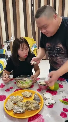 My husband stole the oyster I shucked for him and got a kick for it.​