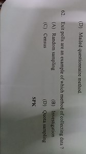 Exit polls are an example of which method of collecting data?... | Filo