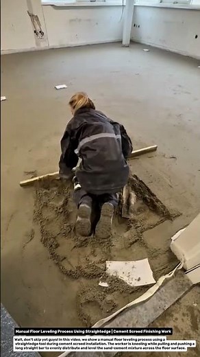 Manual Floor Leveling Process Using Straightedge | Cement Screed Finishing Work.