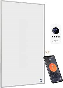 Space Heater for Indoor Use 600W, Infrared Heating Panel, Wall-Mounted, 7-Day Programmable, App/Remote Control, Zero Noise Operation, Safe Rapid Heating, 10-Year Warranty