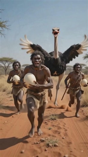 Life 1 Million Years Ago | Three Early Humans Stole Giant Ostrich Eggs and Fought to Survive